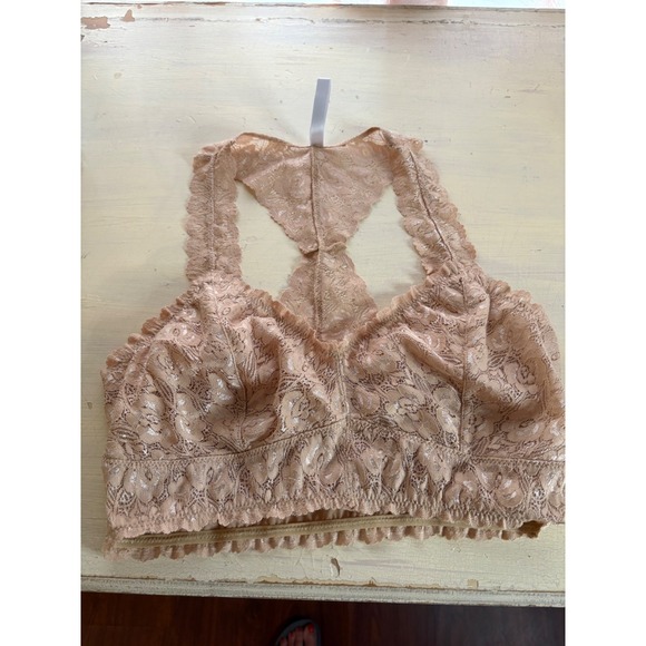 Zenan Outfitters 1X Lace Racerback Bralette – Nude Beige – Plus Size - Picture 1 of 4